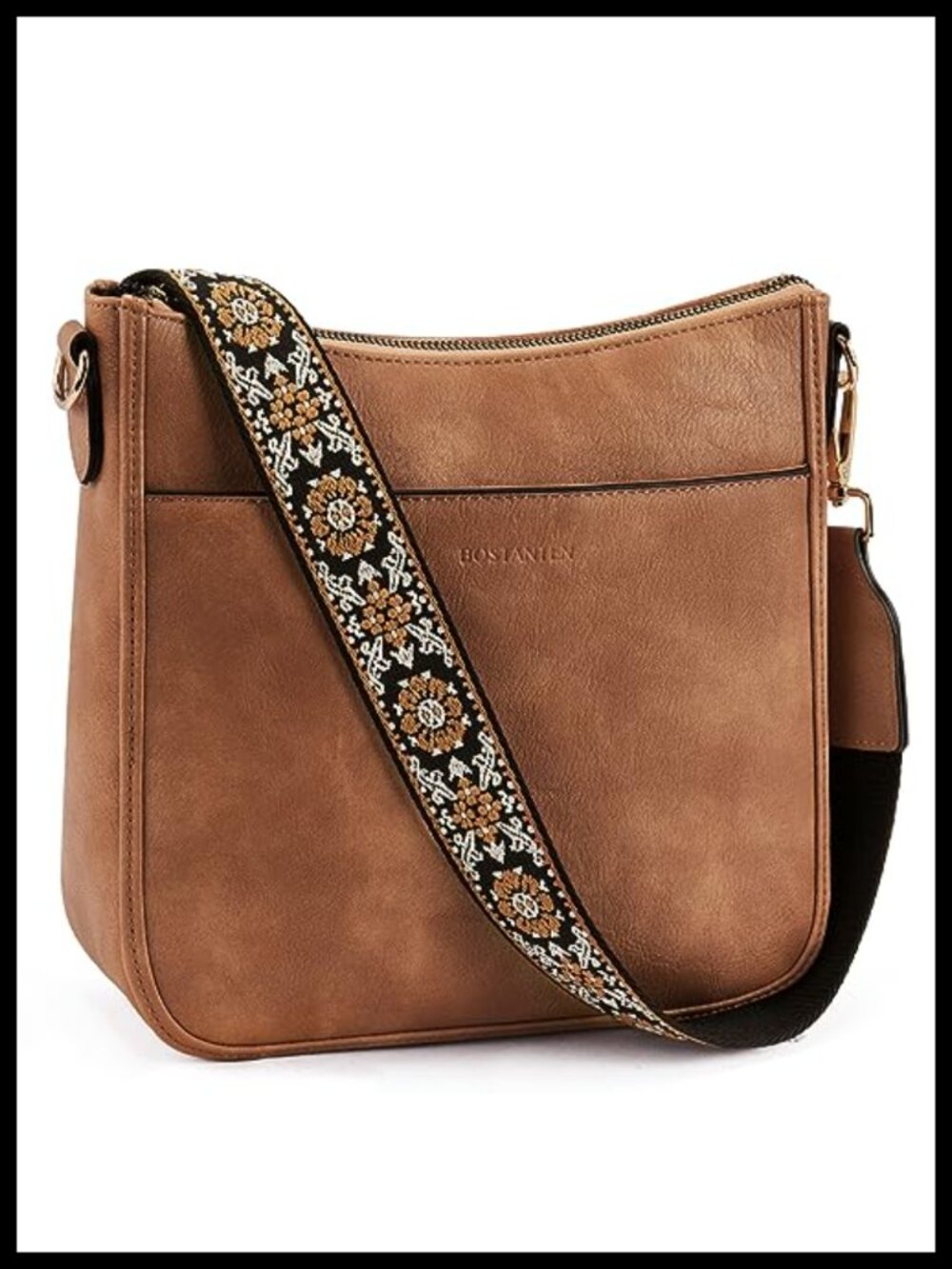 Crossbody Bag Vegan Leather Wide Strap Hobo Shoulder Purse